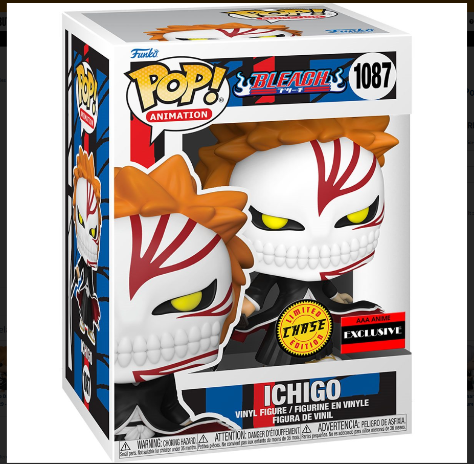 Funko POP! Animation: Bleach - Ichigo #1087 (Bankai Tensa Zangetsu) (Limited Chase Edition) (AAA Anime Exclusive)