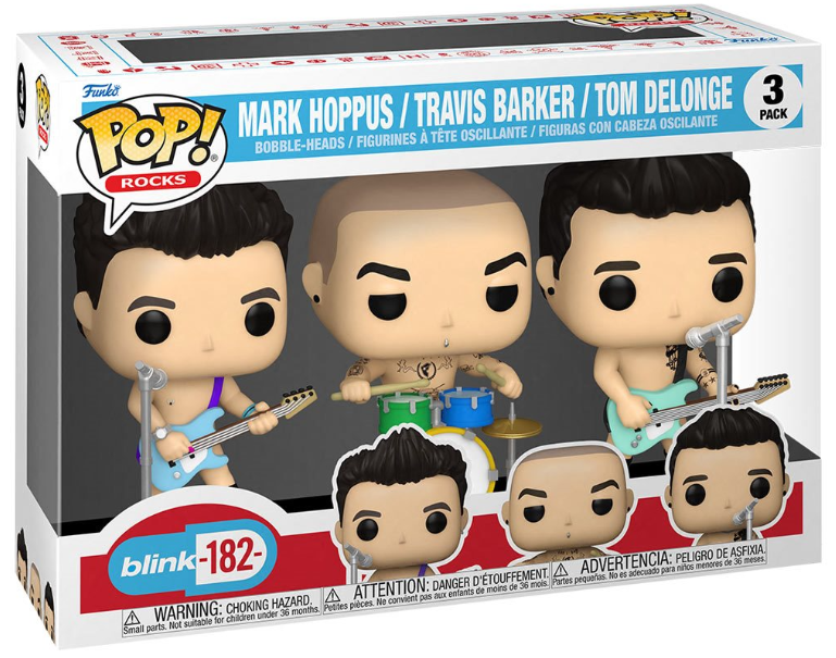 Funko POP! Rocks: Blink-182 - Mark Hoppus, Travis Barker, Tom Delonge (3-Pack) (What's My Age Again?)