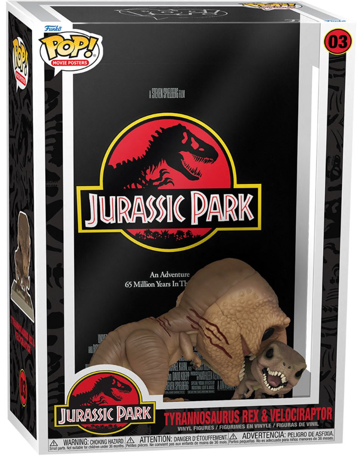 Funko POP! Movie Posters: Jurassic Park - Tyrannosaurus Rex and Velociraptor #03 (6-inch) (With Case)