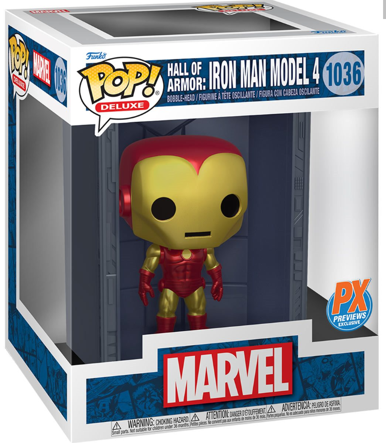 Funko POP! Deluxe: Marvel - Hall of Armor Iron Man Model 4 #1036 (PX Previews Exclusive)