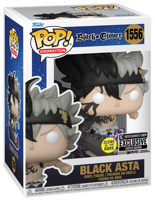 Funko POP! Animation: Black Clover - Black Asta #1556 (Glow-in-the-Dark) (Entertainment Earth Exclusive)