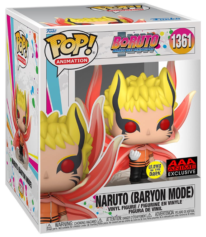 Funko POP! Animation: Boruto Naruto Next Generations - Naruto #1361 (Baryon Mode) (Glows in the Dark) (AAA Anime Exclusive) (6-inch)