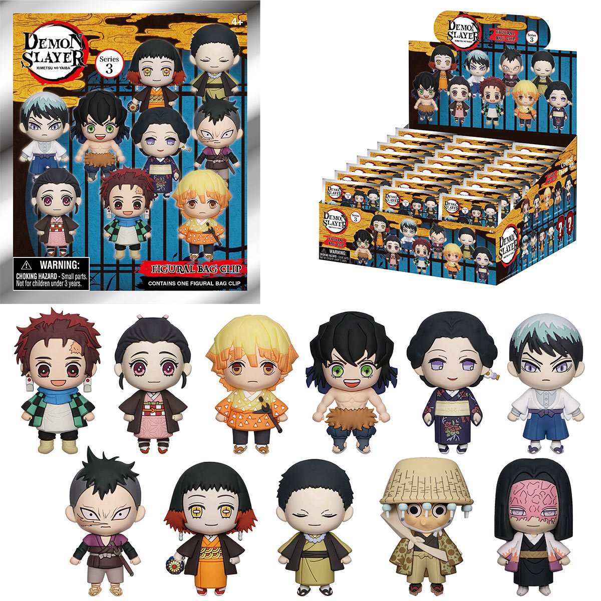 PRESALE | Demon Slayer 3D Bag Clip - Case of 24 - Gacha Mystery Blindbox