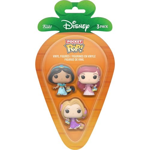 Funko POP! Disney Princess Rapunzel, Ariel, Jasmin Easter Carrot Pocket Mini-Figure 3-Pack Vinyl Figures