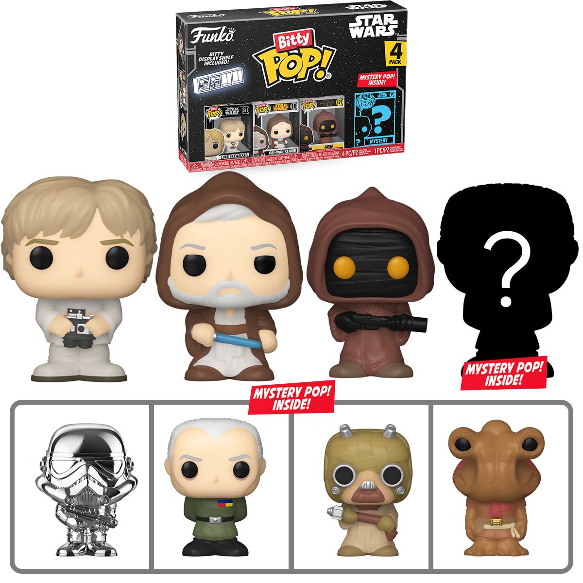 PRESALE | Funko Bitty POP! - Star Wars - Luke Skywalker - Four Pack Vinyl Figures