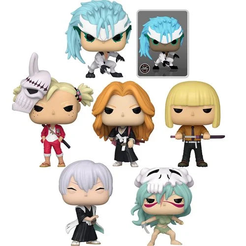 Funko Pop! Animation: Bleach - 6 PIECE SET - Gin Ichimaru  - Grimmjow Jeagerjaques - Hiyori Sarugaki - Nelliel Tu Odelschwanck - Rangiku Matsumoto - Shinji Hirako - Vinyl Figures