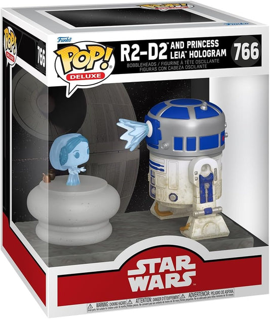 Funko POP! Deluxe: Star Wars - R2-D2 and Princess Leia Hologram #766