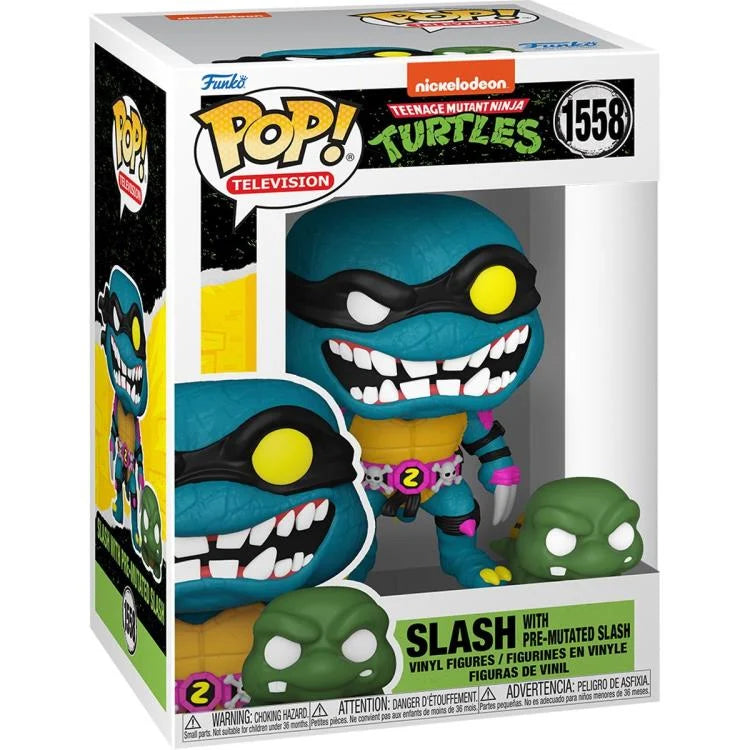 Funko POP!: Teenage Mutant Ninja Turtles - Slash with Pre-Mutated Slash - Vinyl Figure #1558 and Buddy