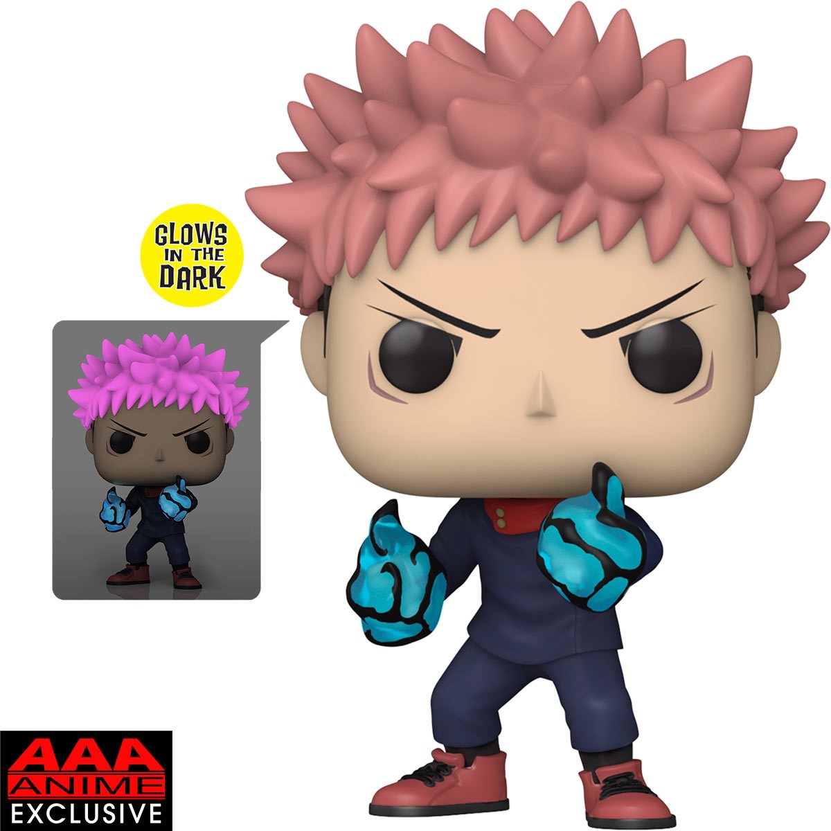 PRESALE | Funko POP! Animation: Jujutsu Kaisen - Yuji Itadori (Divergent Fist) #1376 (Glow-in-the-Dark) - AAA Anime Exclusive Vinyl Figures