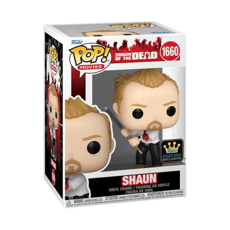Funko POP! Movies: Shaun of the Dead - Shaun #1660 (with Pool Cue) (Specialty Series) (Limited Chase Edition)