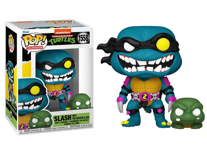 Funko POP!: Teenage Mutant Ninja Turtles - Slash with Pre-Mutated Slash - Vinyl Figure #1558 and Buddy