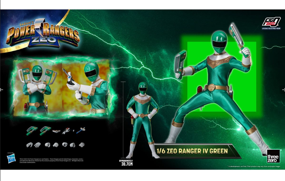 Power Rangers Zeo: Green Zeo Ranger IV FigZero 1:6 Scale Action Figure [ThreeZero]