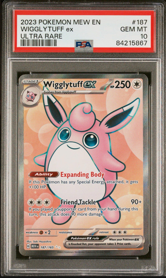 Pokémon TCG PSA 10 Wigglytuff ex - 187/165 - SV: Scarlet & Violet 151 (MEW)