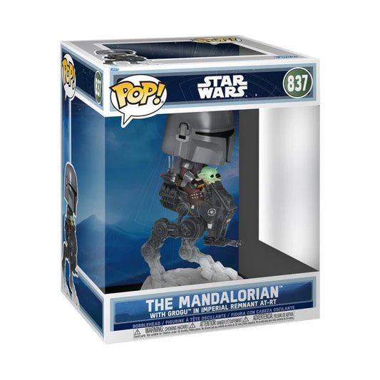 Funko POP! Rides: Star Wars - The Mandalorian with Grogu in Imperial Remnant AT-RT #837 (Deluxe)