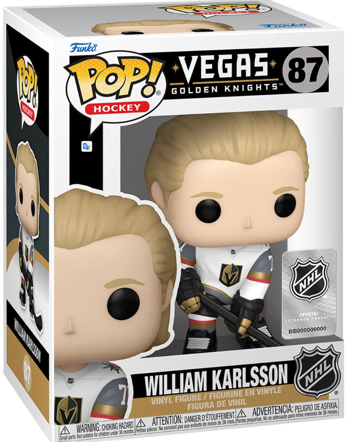 Funko POP! Hockey: Vegas Golden Knights - William Karlsson (Away Uniform) (NHL) #87