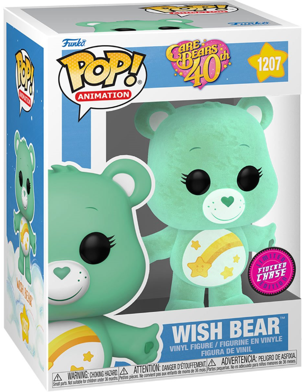 Funko POP! Animation: Care Bears 40th - Wish Bear #1207 (Limited Flocked Chase Edition)