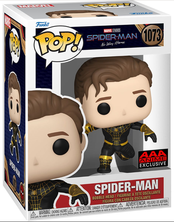 Funko POP!: Spider-Man No Way Home - Spider-Man Black Suit (Unmasked) (Limited Glow Chase Edition) (AAA Anime Exclusive)