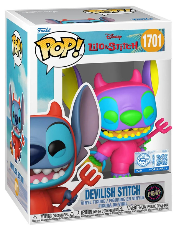 Funko POP!: Disney Lilo & Stitch - Devilish Stitch #1701 - Entertainment Earth Exclusive (Black Light Chase)