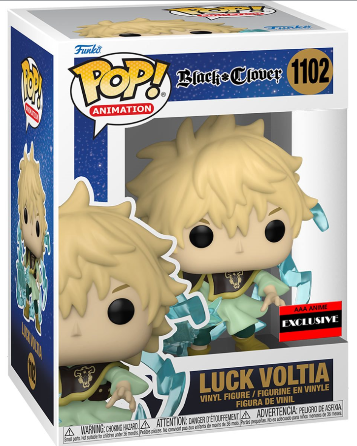Funko POP! Animation: Black Clover - Luck Voltia #1102 (AAA Anime Exclusive) (Limited Glow Chase Edition)