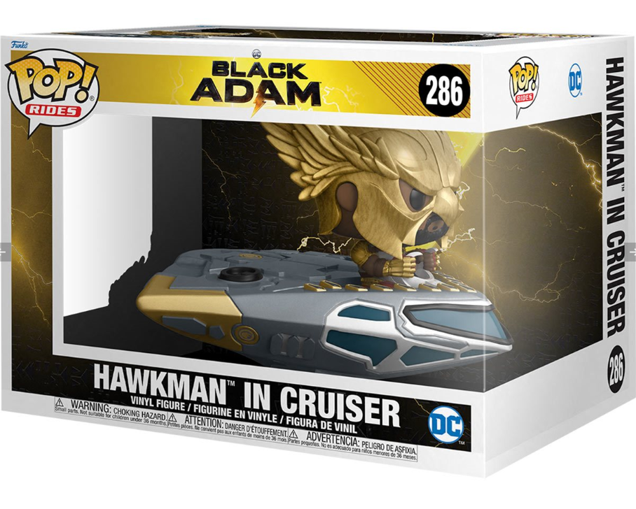 Funko POP! Rides: Black Adam - Hawkman in Cruiser #286 (Super Deluxe)