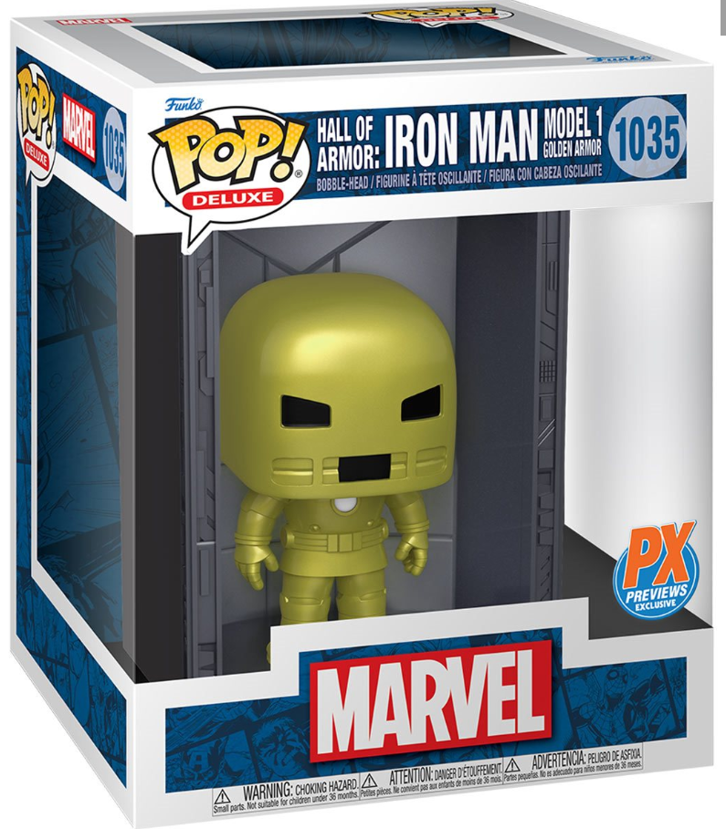 Funko POP! Deluxe: Hall of Armor Iron Man Model 1 Golden Armor #1035 (PX Previews Exclusive)
