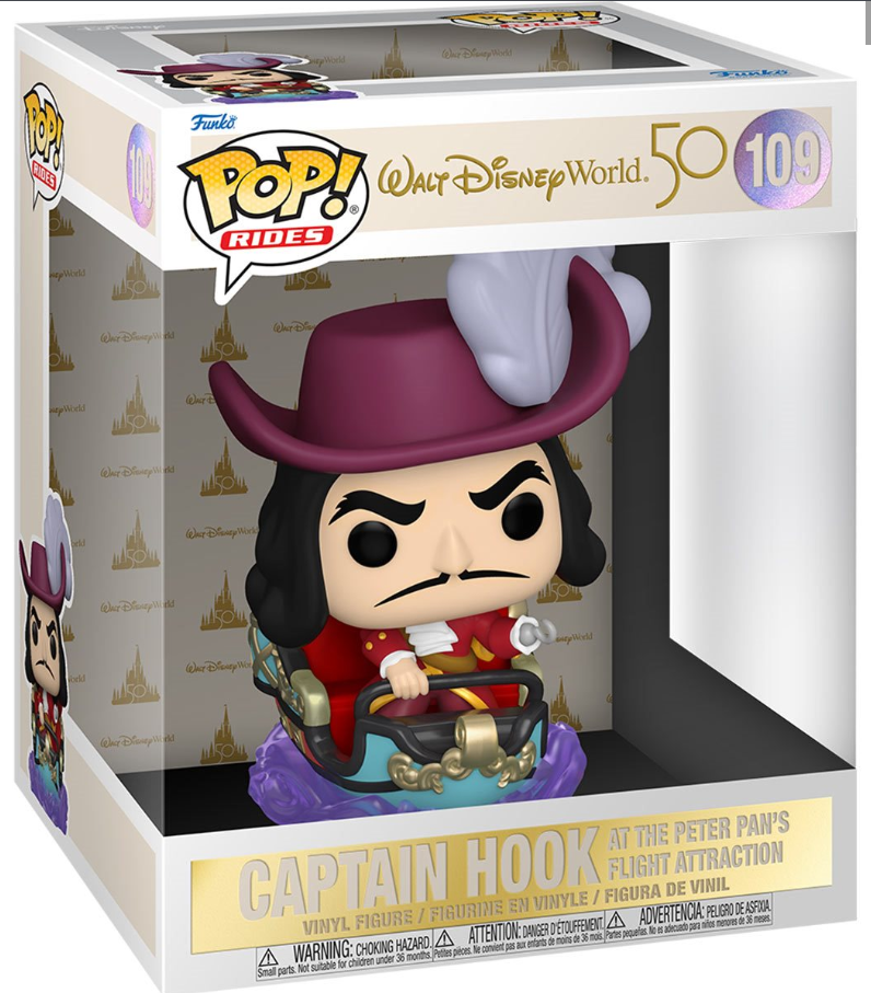 Funko POP! Rides: Walt Disney World 50th Anniversary - Captain Hook at The Peter Pan's Flight Attraction #109