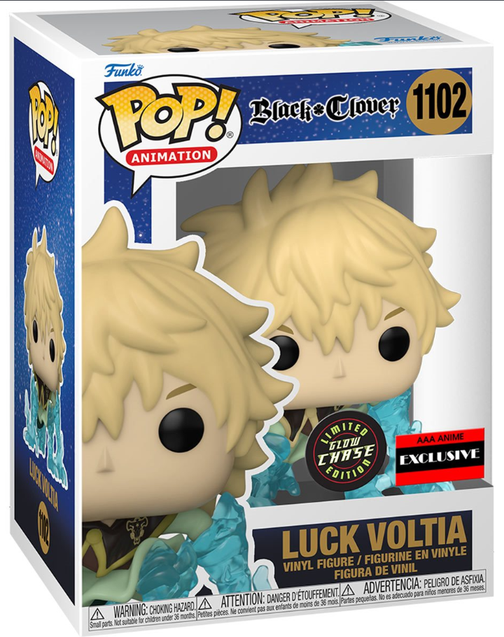 Funko POP! Animation: Black Clover - Luck Voltia #1102 (AAA Anime Exclusive) (Limited Glow Chase Edition)