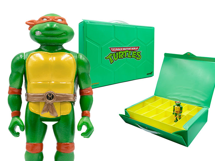 PRESALE | Teenage Mutant Ninja Turtles ReAction - Carry Case with 3 3/4-Inch Michelangelo (Metallic version) (Super7)