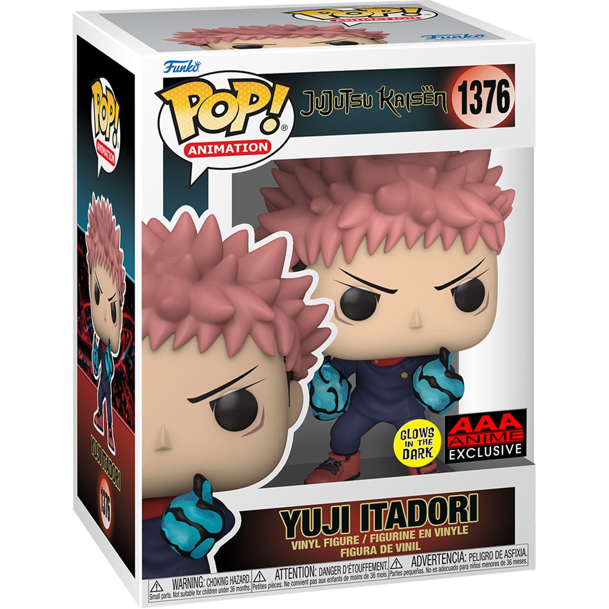 PRESALE | Funko POP! Animation: Jujutsu Kaisen - Yuji Itadori (Divergent Fist) #1376 (Glow-in-the-Dark) - AAA Anime Exclusive Vinyl Figures