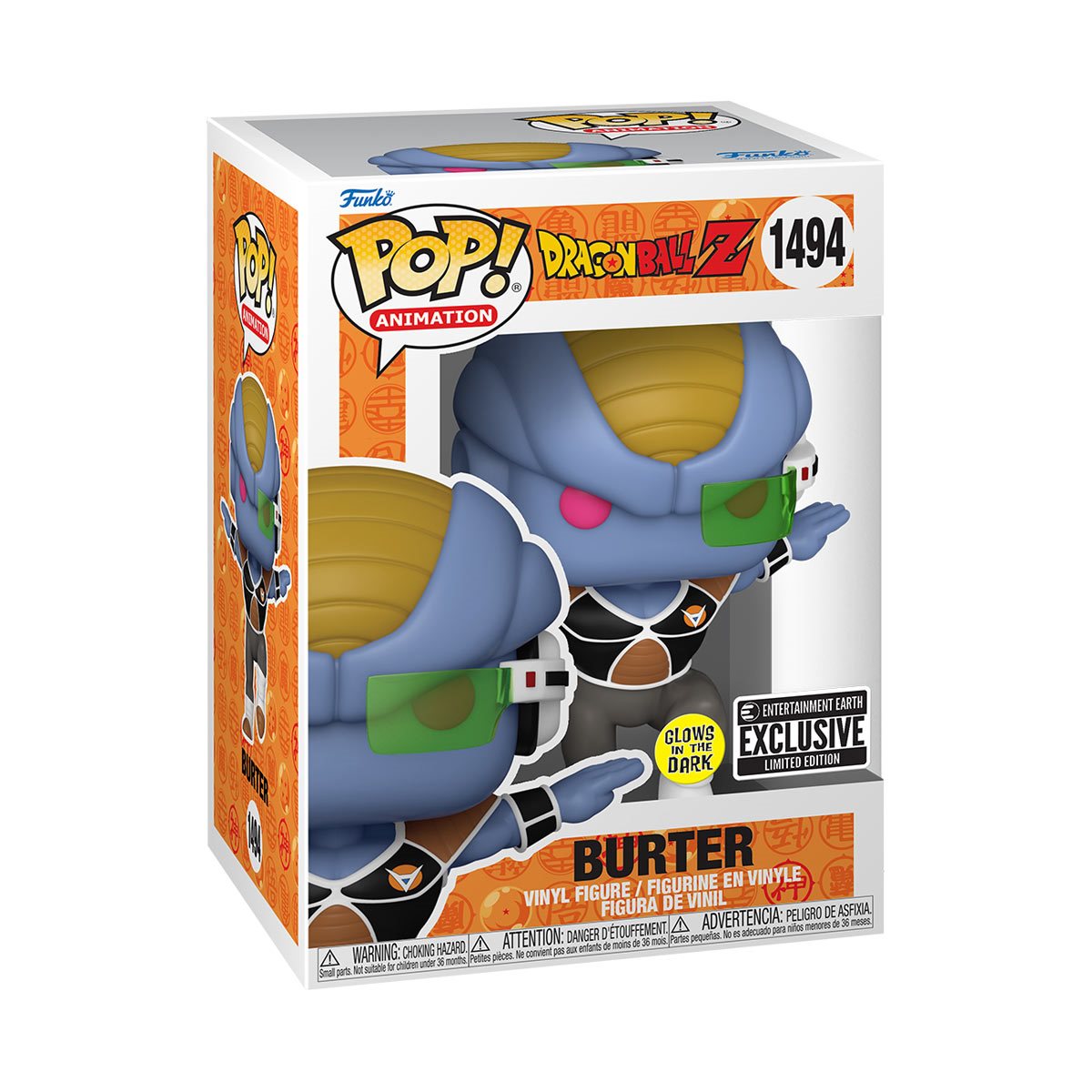 PRESALE | Funko POP! Animation: Dragon Ball Z - Burter Glow-in-the-Dark #1494 Entertainment Earth Exclusive Vinyl Figures