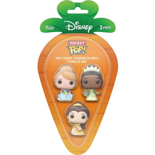 Funko POP! Disney Princess Cinderella, Belle, Tiana Easter Carrot Pocket Mini-Figure 3-Pack Vinyl Figures