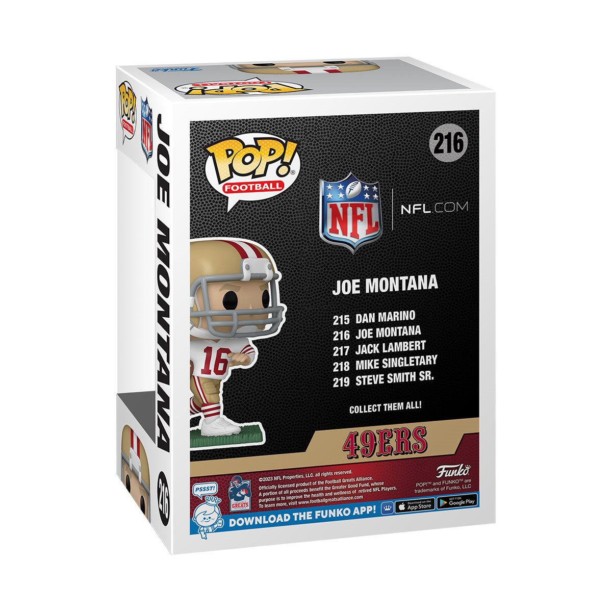 PRESALE | Funko POP! NFL: Legends Joe Montana 49ers (Away) #216 Vinyl Figures