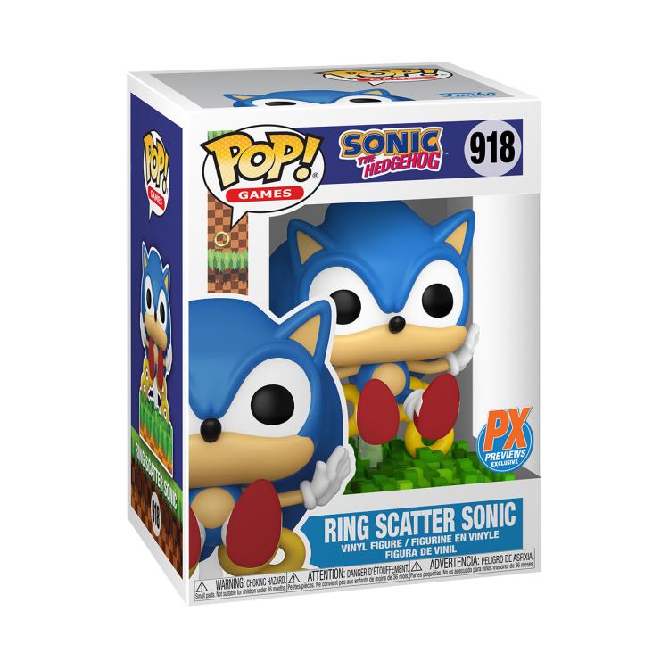 PRESALE | Funko POP! Games: Sonic the Hedghog - Sonic (Ring Scatter) #918 Vinyl Figures PX Previews Exclusive