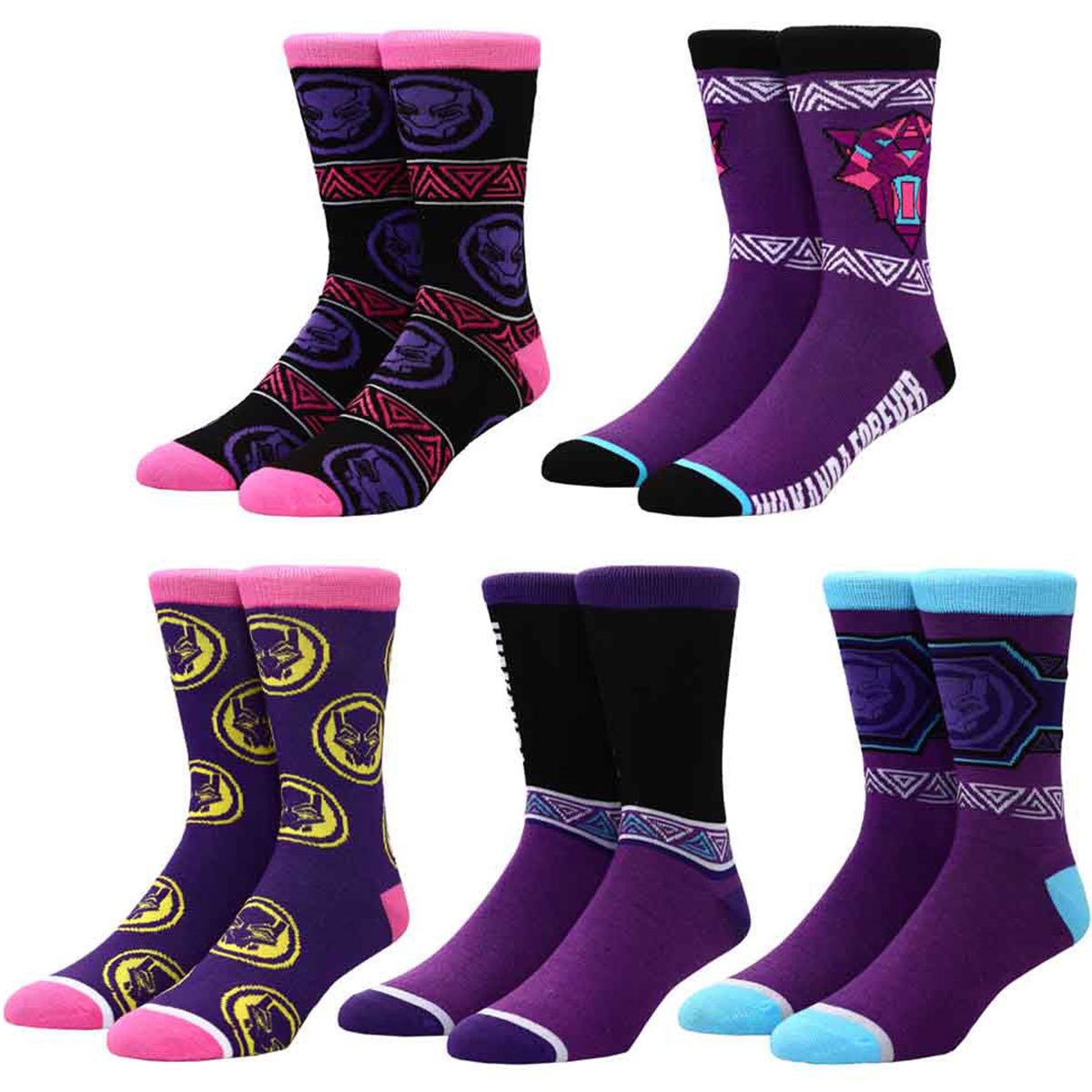 PRESALE | Marvel - Black Panther: Wakanda Forever Crew Sock 5-Pair Set
