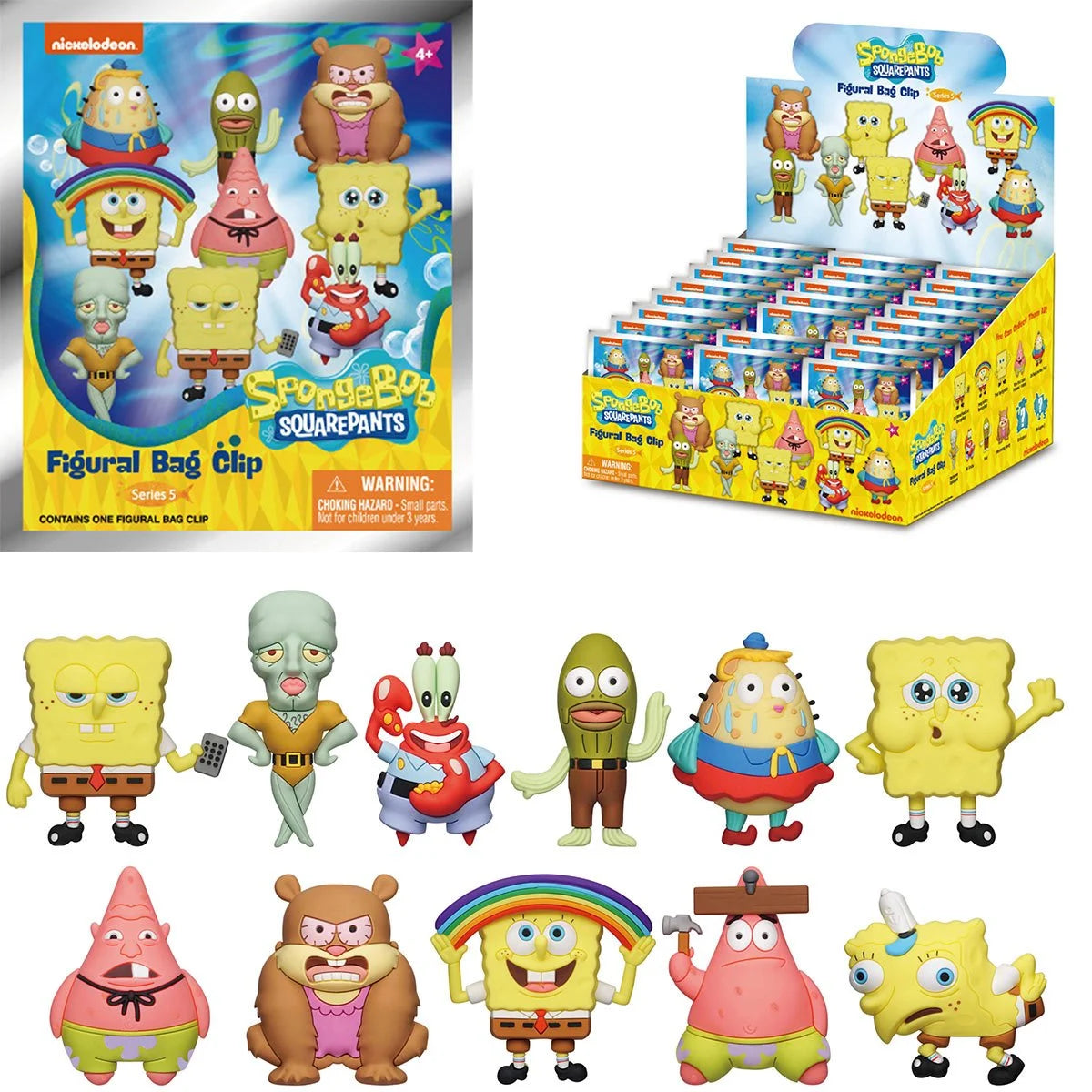 PRESALE | SpongeBob SquarePants 3D Bag Clip - Case of 24 - Gacha Mystery Blindbox