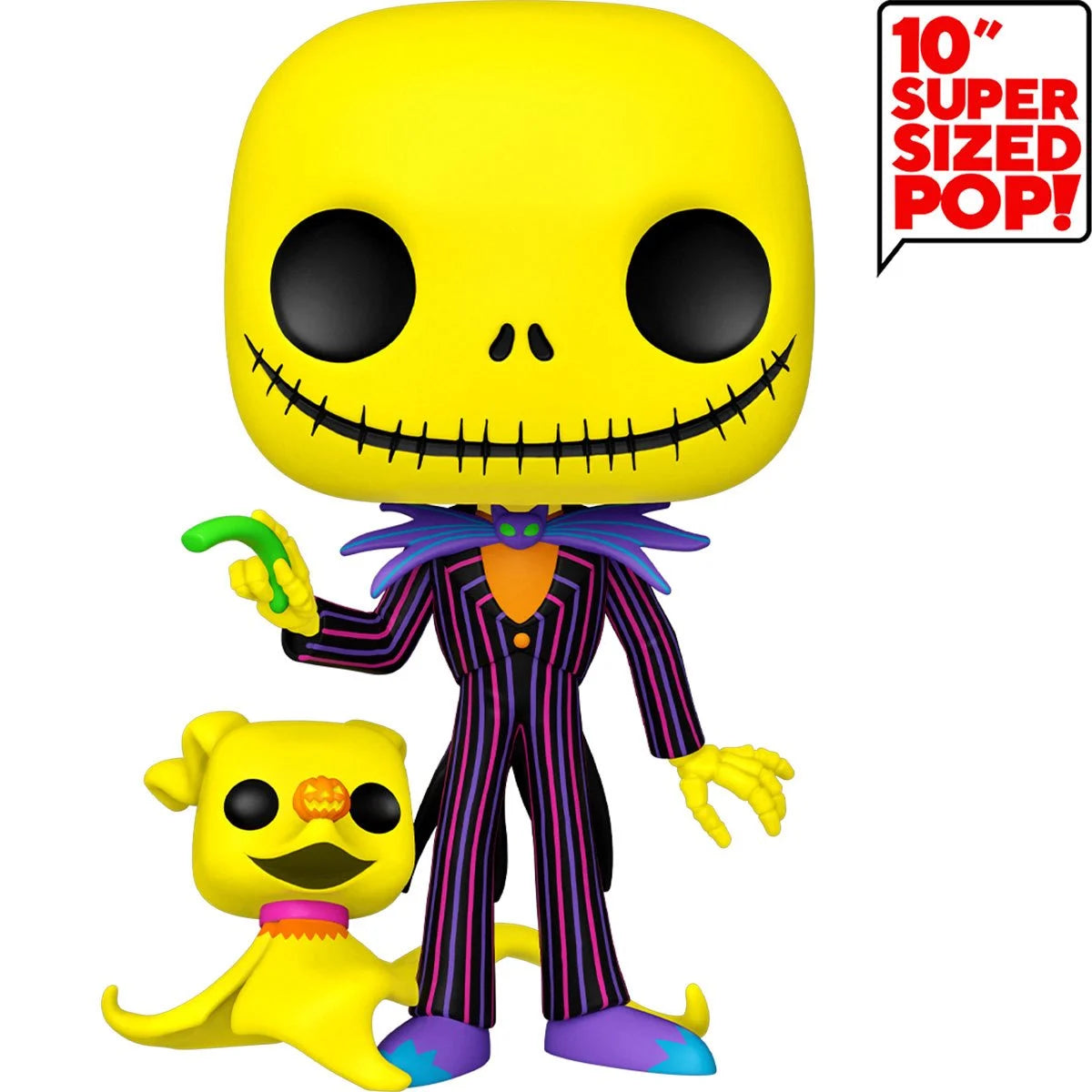 PRESALE | Funko POP! Disney: The Nightmare Before Christmas Blacklight Jack Skellington with Zero #809 - 10-in Vinyl Figures