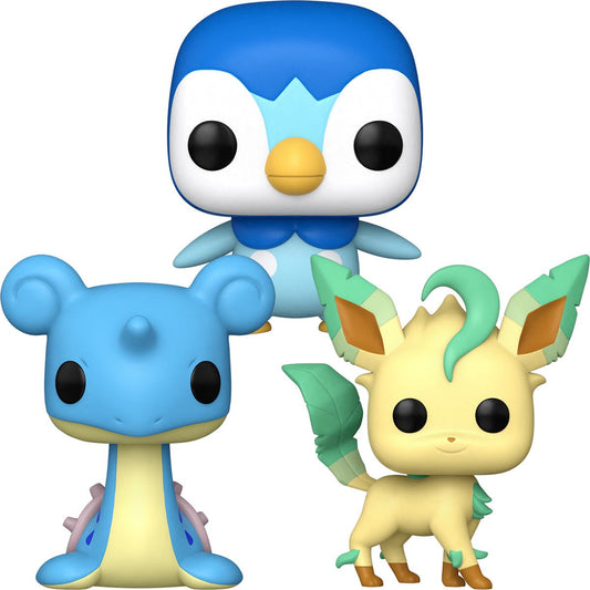 PRESALE | Funko POP! Games: Pokemon SET - Lapras - Piplup - Leafeon - Vinyl Figure