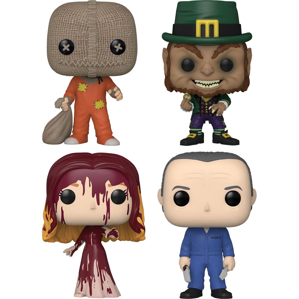 PRESALE | Funko POP! Movies: Horror Series 9 - Sam - Carrie - Hannibal - Leprechaun 4 PIECE SET Vinyl Bobblehead Figures