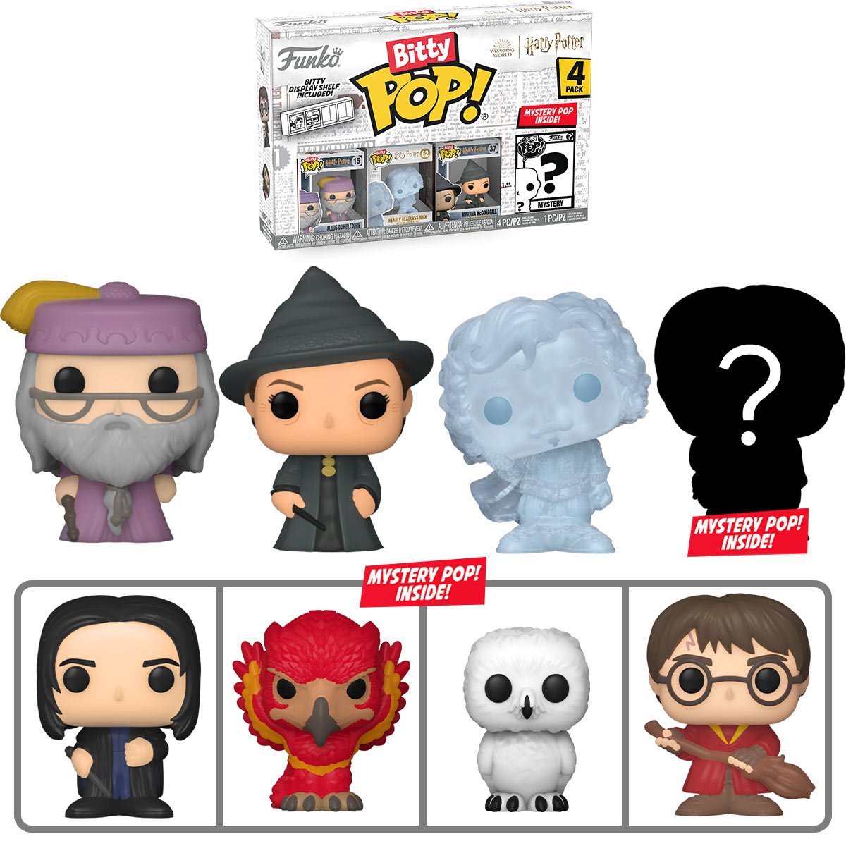 PRESALE | Funko Bitty POP! - Harry Potter - Dumbledore - Four Pack Vinyl Figures