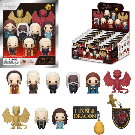 PRESALE | Game of Thrones - House of the Dragon 3D Bag Clip - Case of 24 - Gacha Mystery Blindbox