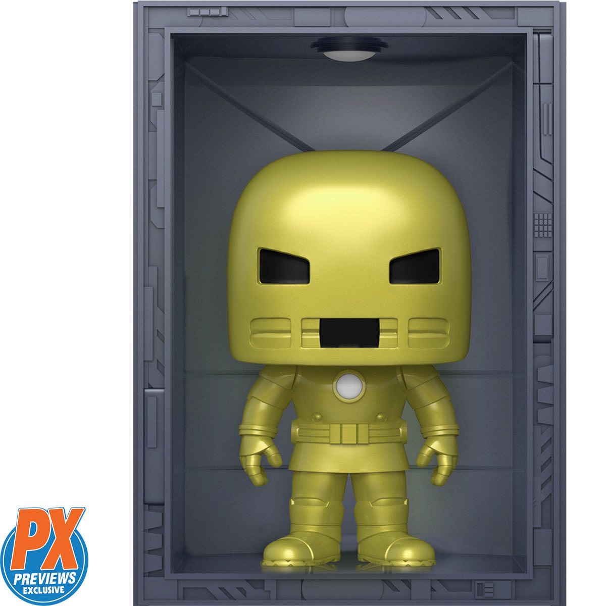 PRESALE | Funko POP! Deluxe: Iron Man - Hall of Armor - Golden Model 1 - PX Previews Exclusive