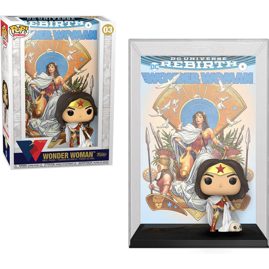 PRESALE | Funko POP! Comic Cover: 80th Anniversary Wonder Woman On Throne (DC Rebirth) 4-in Vinyl Figure