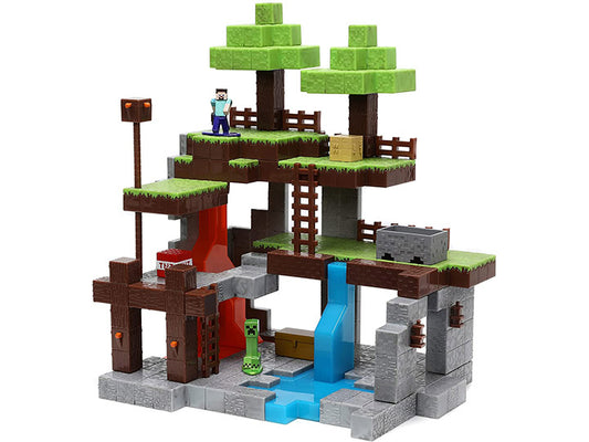 Minecraft Overworld Nanoscene with 2 Figures