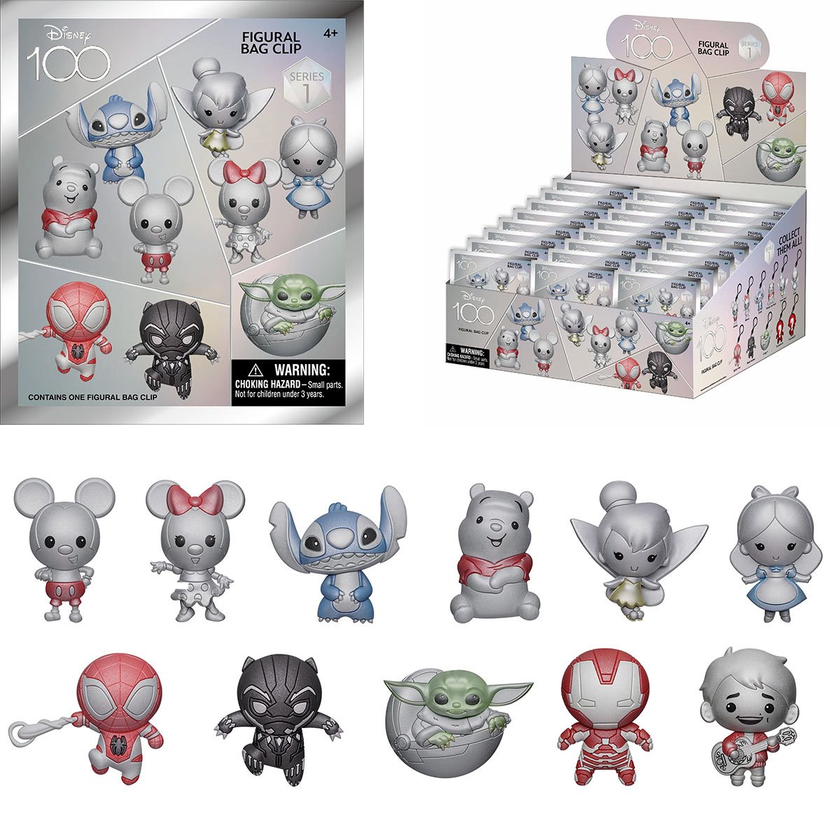 PRESALE | Disney 100 Platinum 3D Foam Bag Clip Display Case of 24