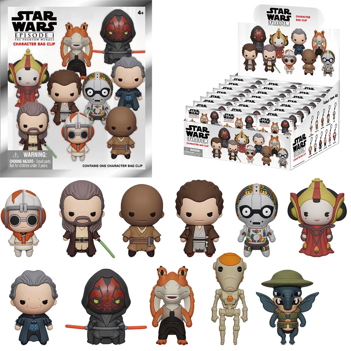 PRESALE | Star Wars: Episode I The Phantom Menace 3D Bag Clip - Case of 24 - Gacha Mystery Blindbox