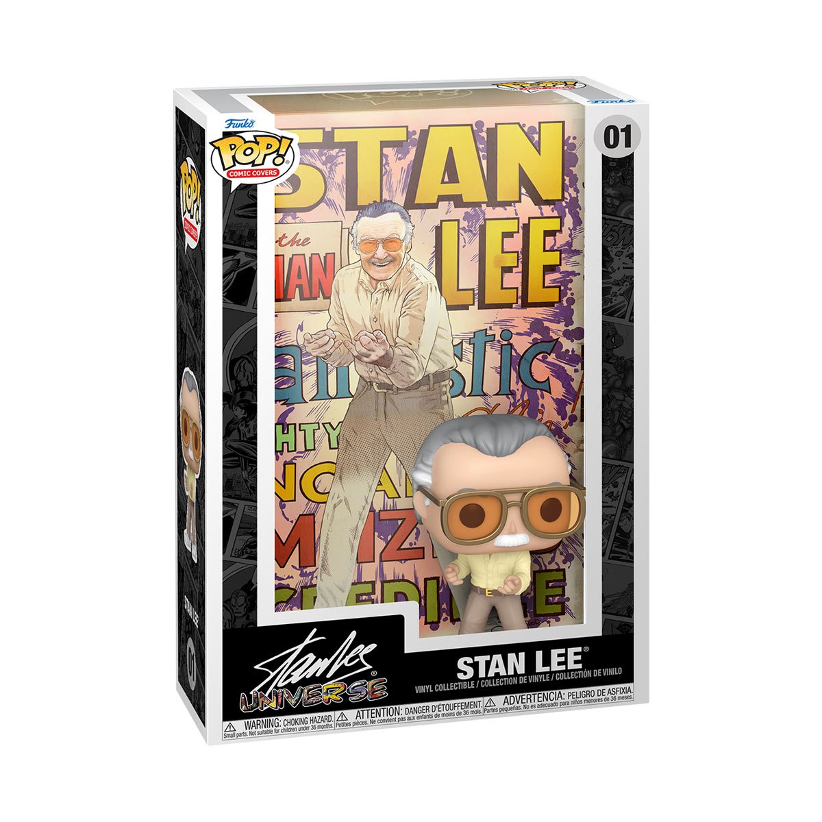 PRESALE | Funko POP! Comic Cover: Marvel - Stan Lee #01 Figure with Case Vinyl Bobblehead